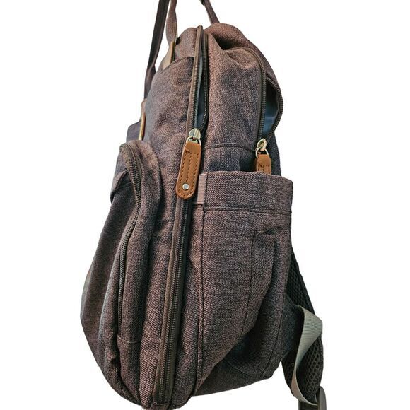 Ruvalino Diaper Bag Grey Gender Neutral Backpack Bag - Picture 3 of 13